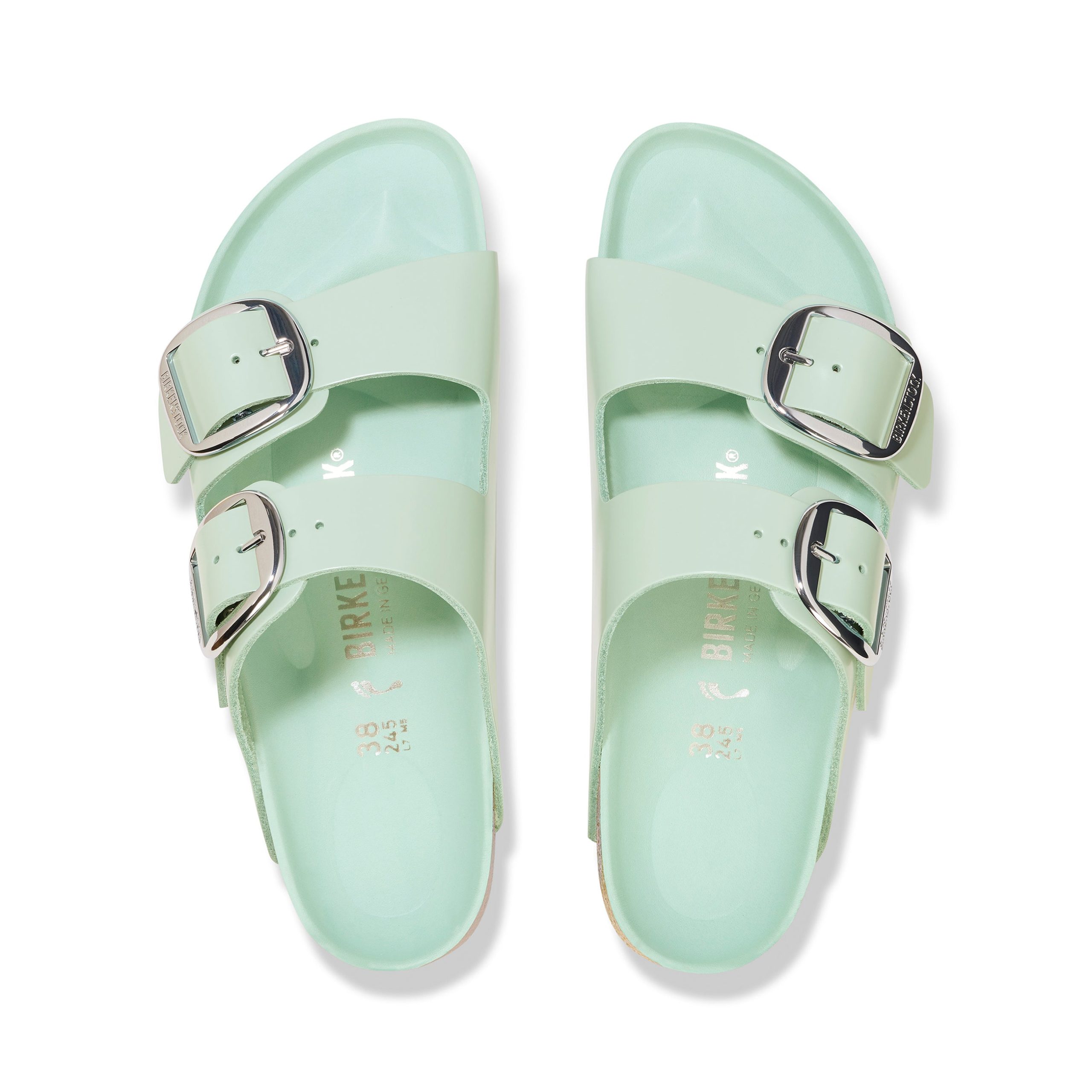 Arizona Big Buckle High Shine Surf Green Natural Leather Patent - Image 3