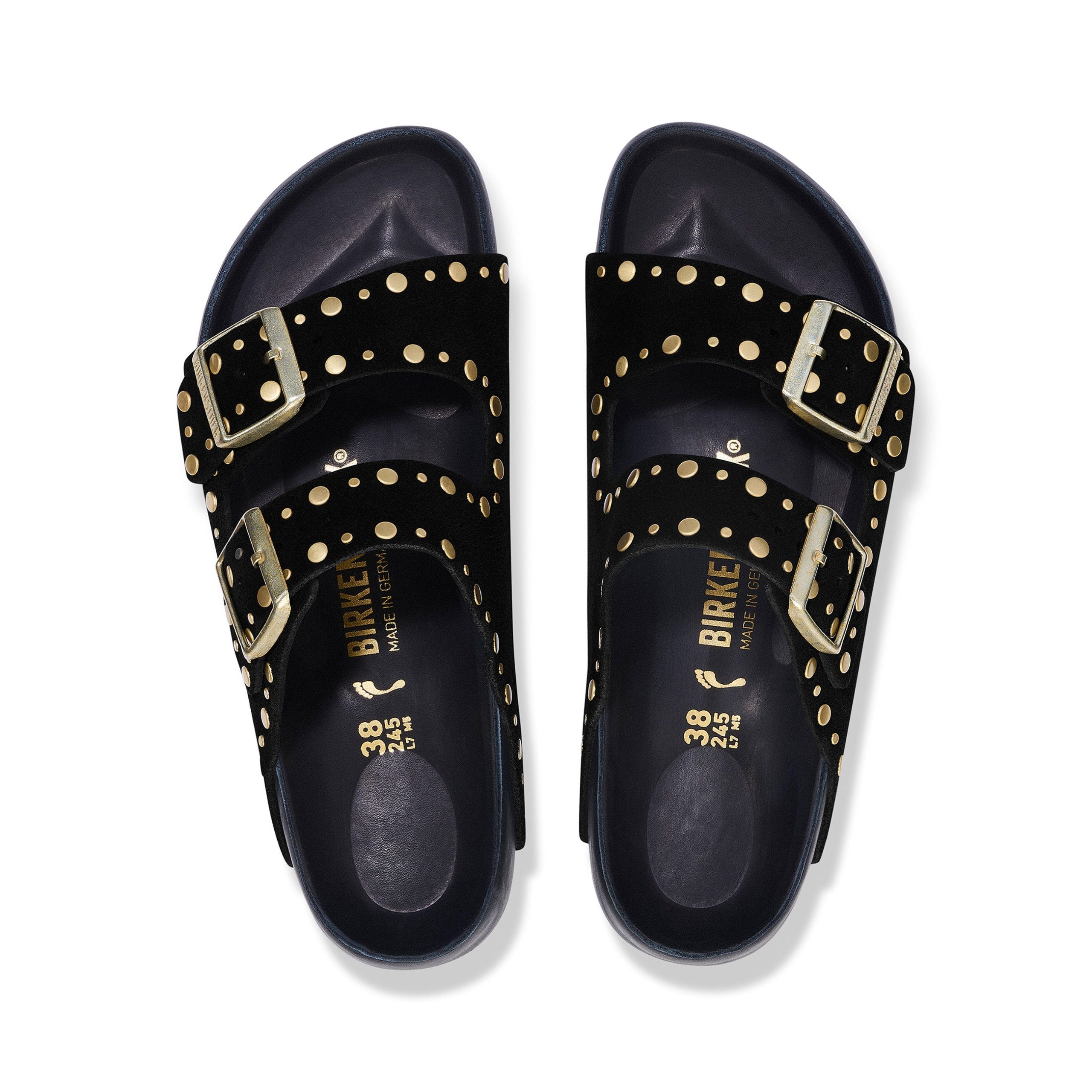 Arizona Exquisite Rivets Black Suede Leather - Image 3