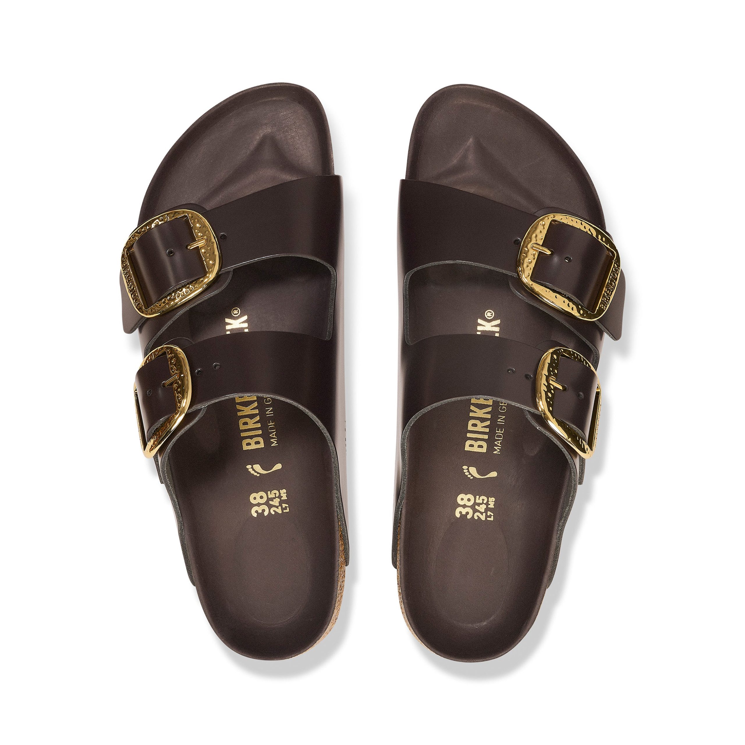 Arizona Hammered Big Buckle High Shine Espresso Natural Leather Patent - Image 3