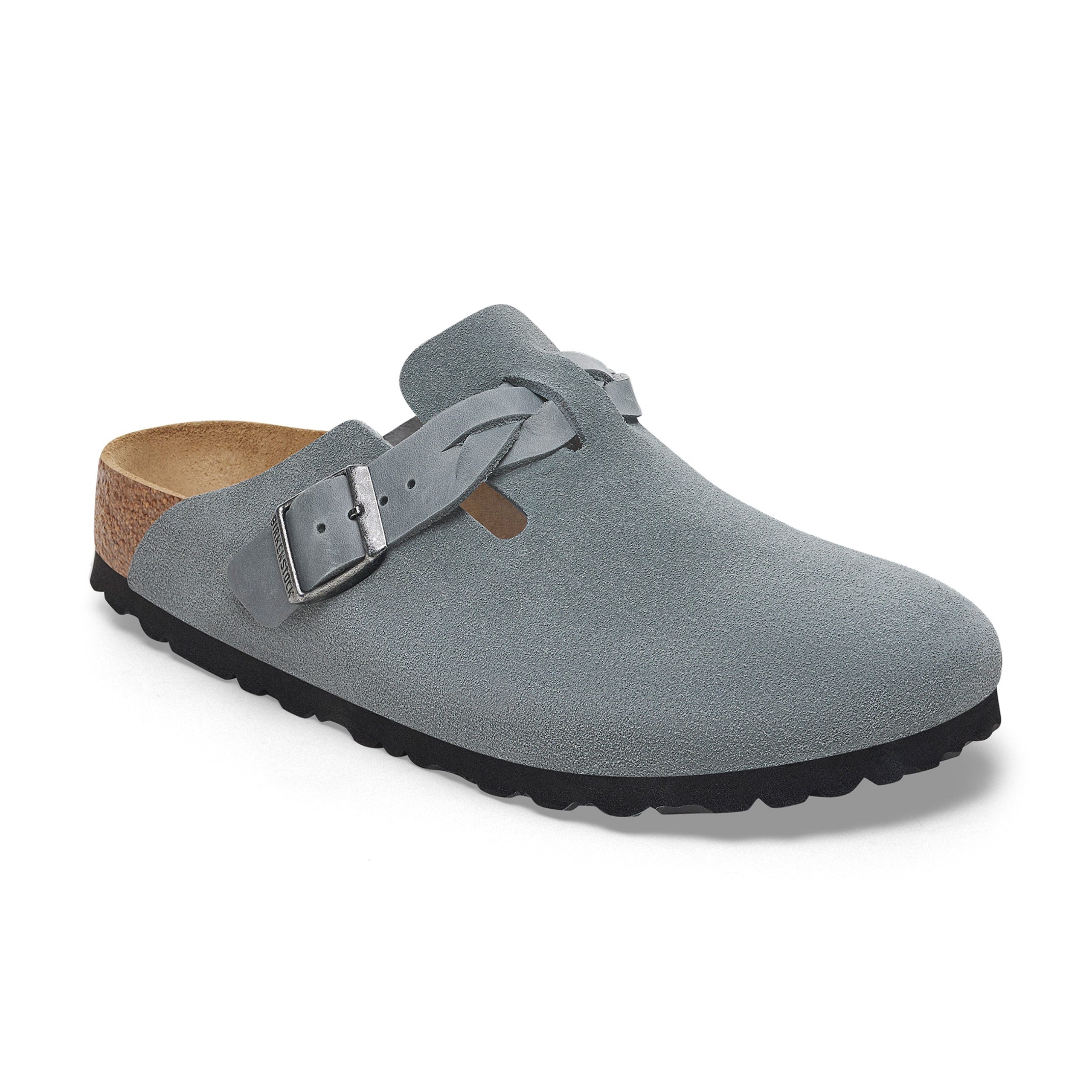 Boston Braided Basalt Grey Suede Leather
