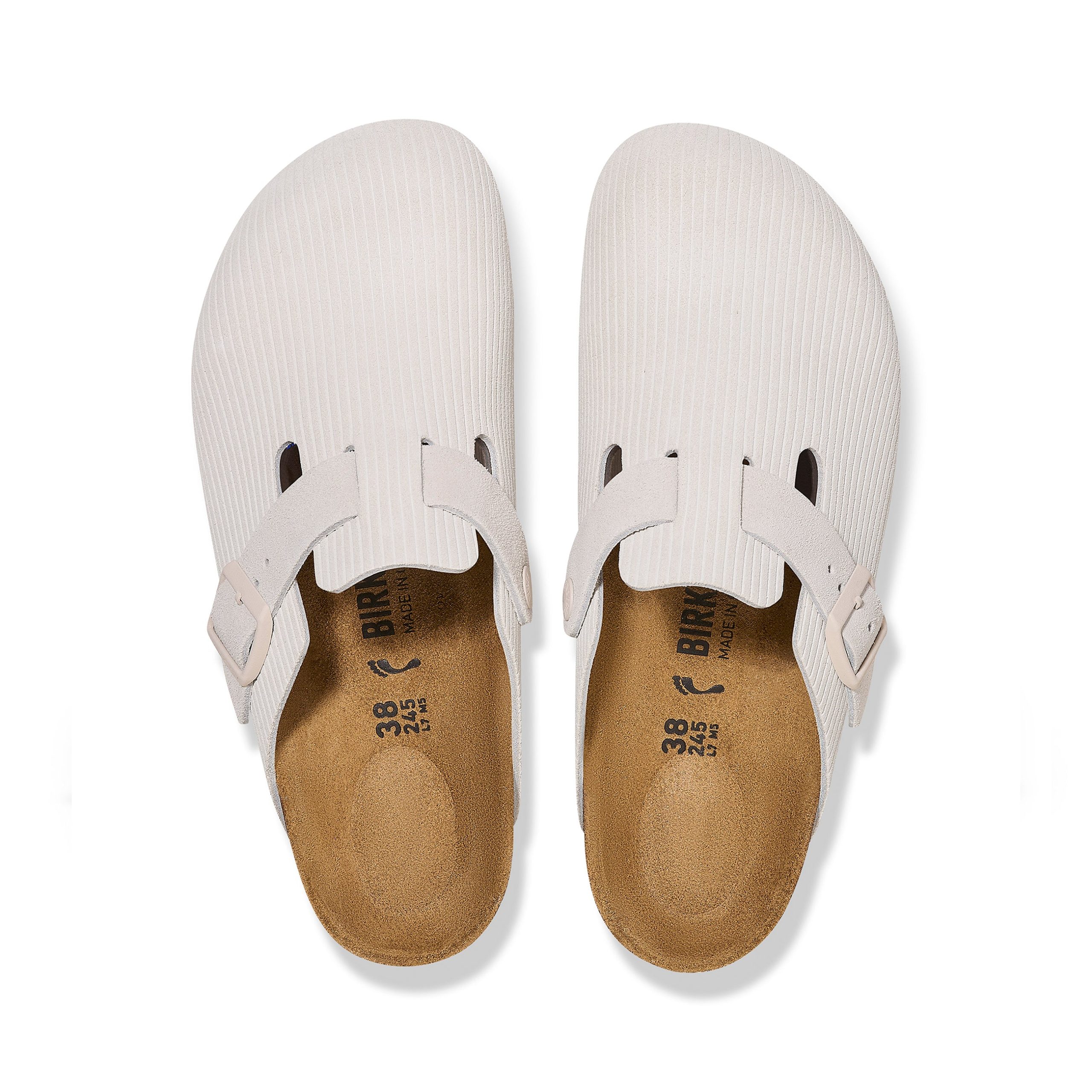 Boston Corduroy Antique White Embossed Suede Leather - Image 3