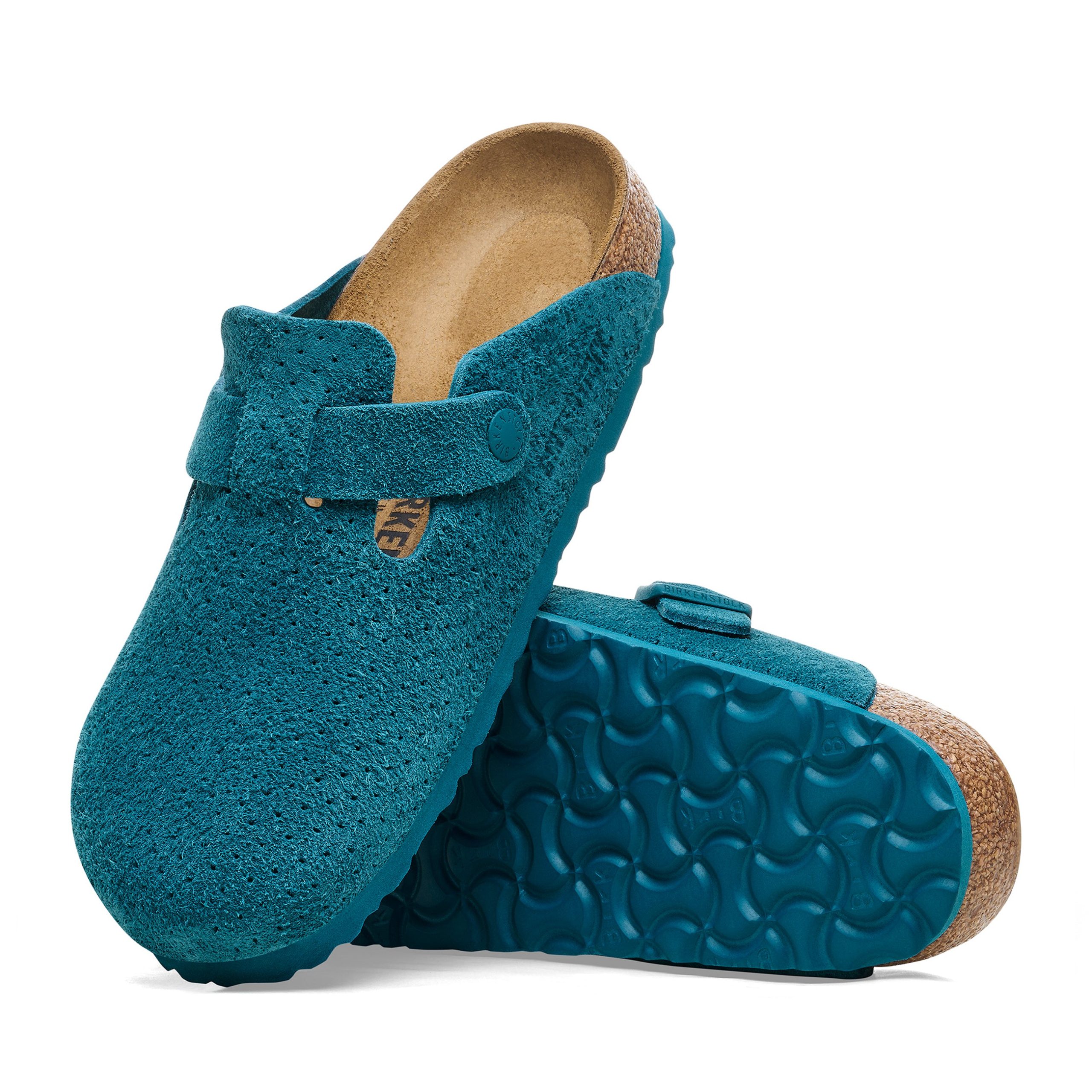 Boston Deep Turquoise Embossed Suede Leather - Image 4