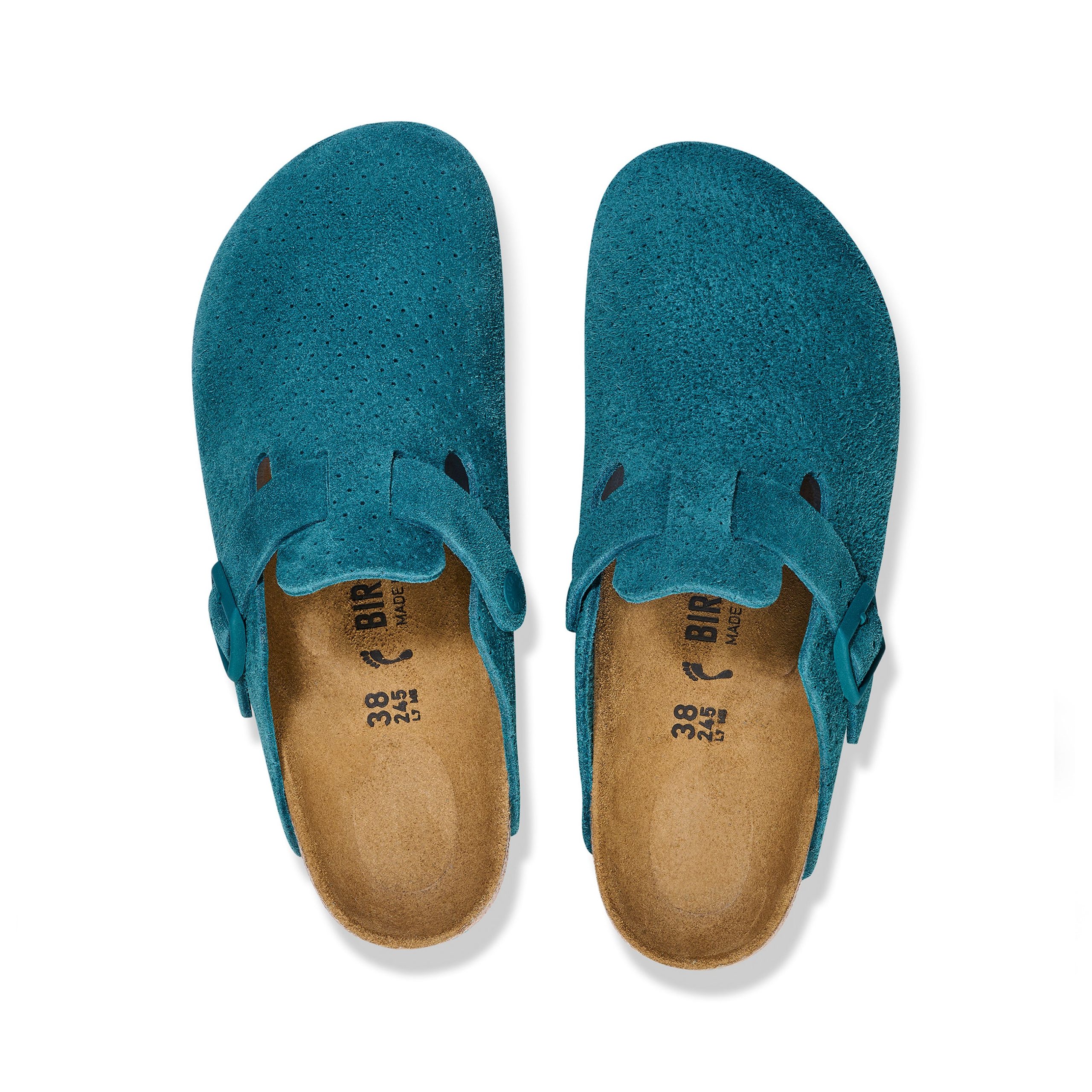 Boston Deep Turquoise Embossed Suede Leather - Image 3