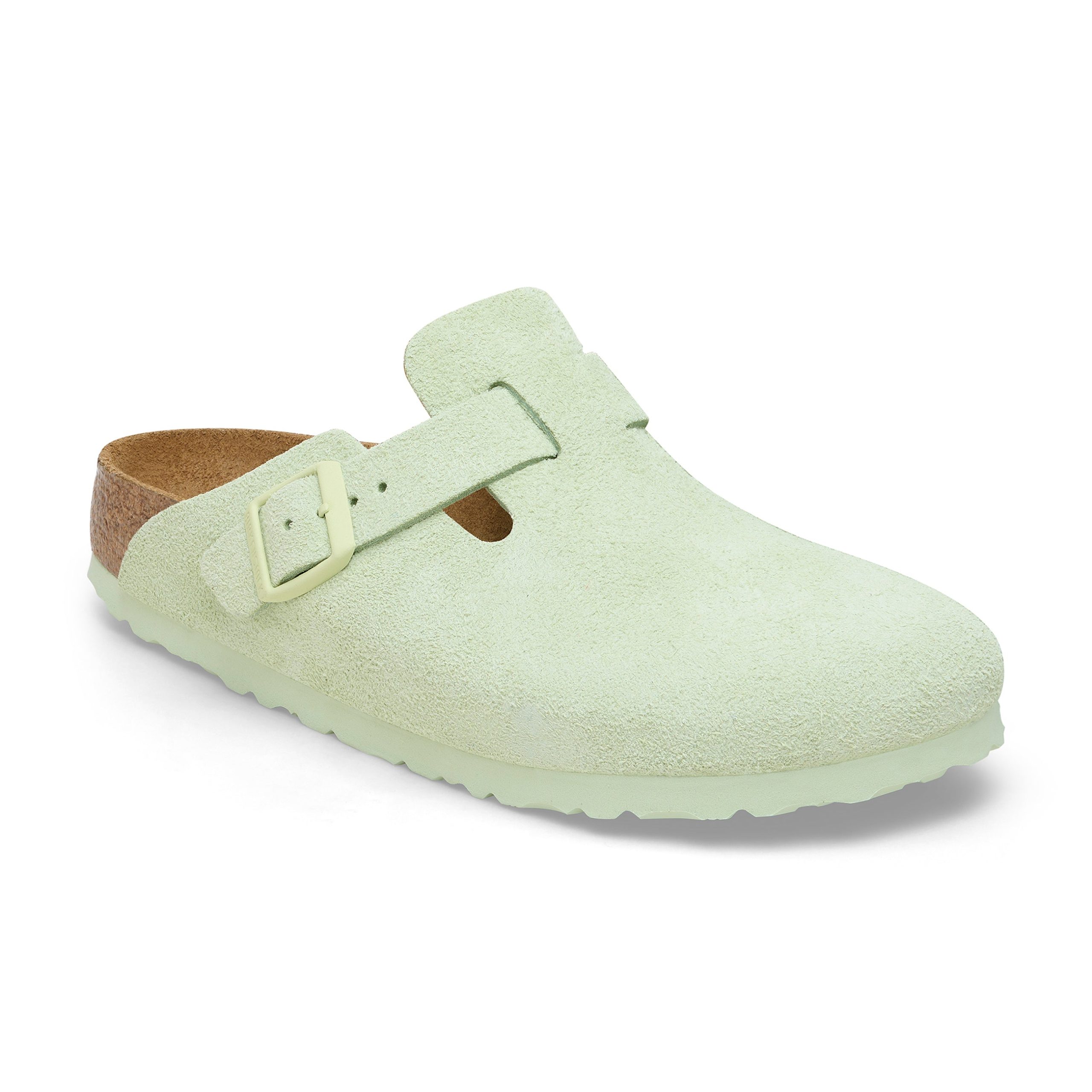 Boston Faded Lime Suede Leather