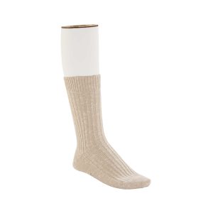 Cotton Slub Socks Beige White