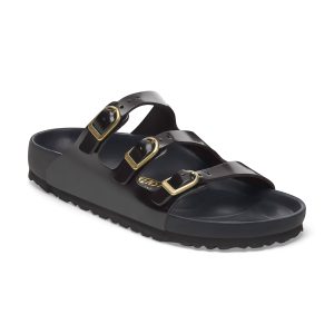 Florida D-Buckle Exquisite High Shine Black Natural Leather Patent