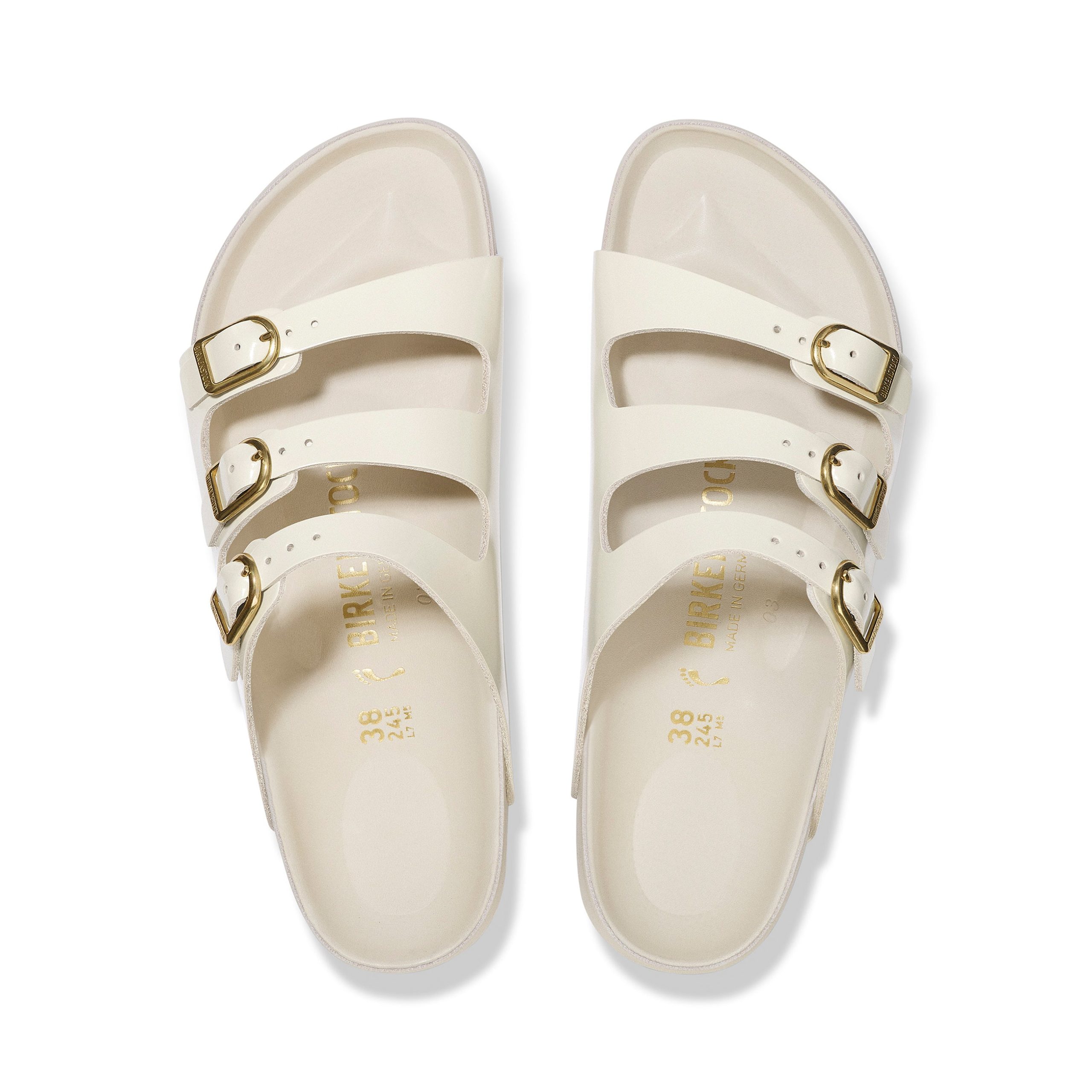 Florida D-Buckle Exquisite High Shine Ecru Natural Leather Patent - Image 3