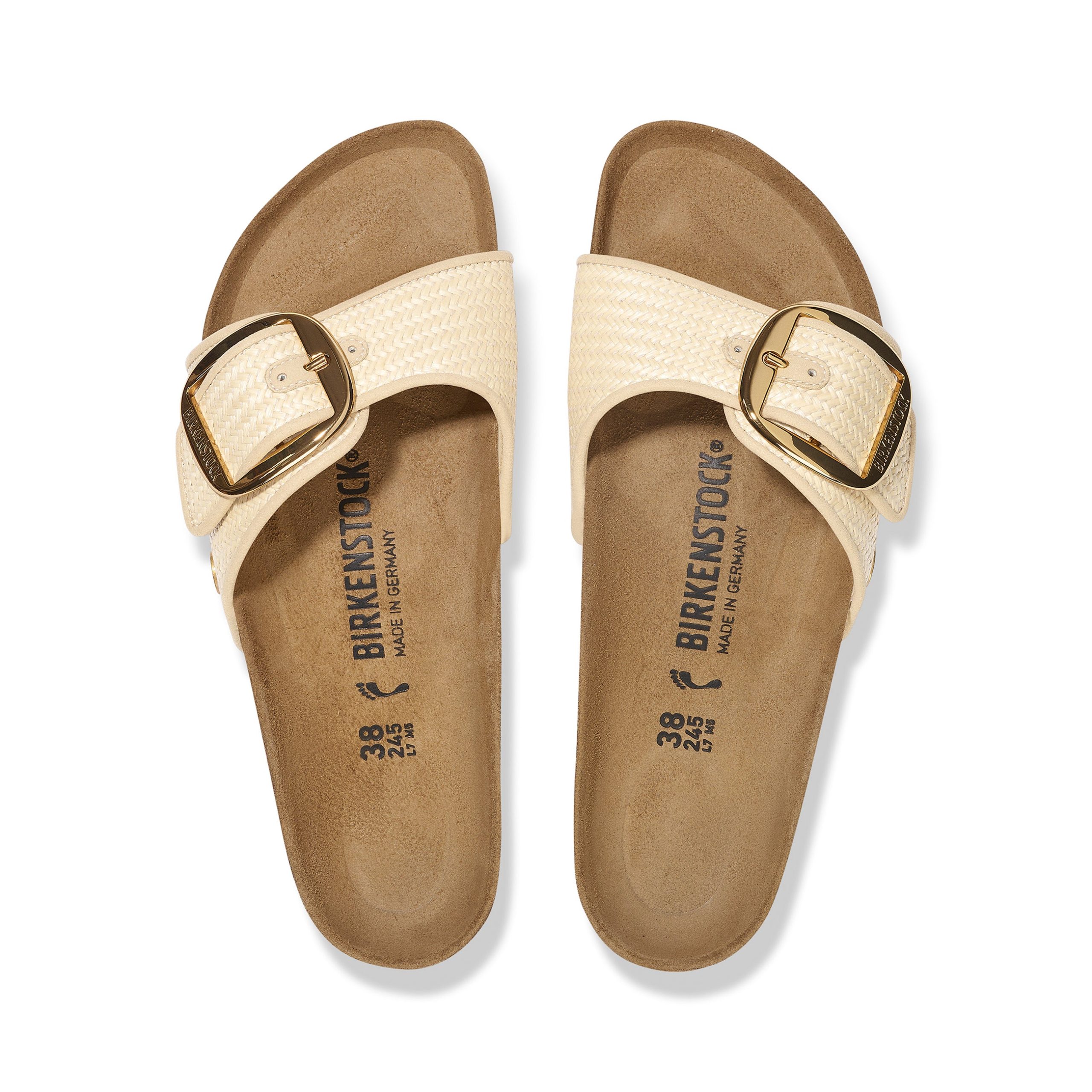 Madrid Big Buckle Raffia Natural Textile - Image 3