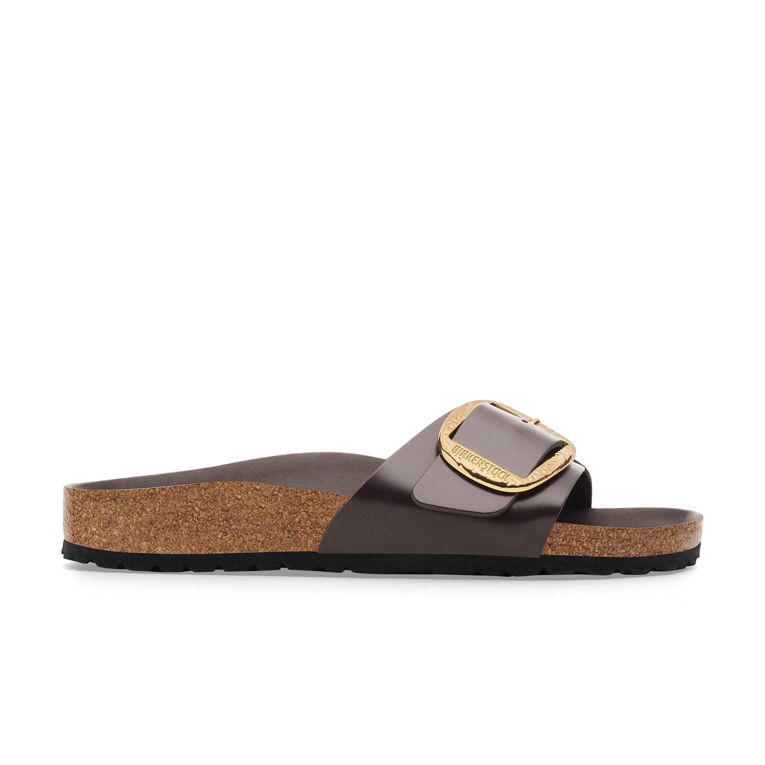 Madrid Hammered Big Buckle High Shine Espresso Natural Leather Patent - Image 2